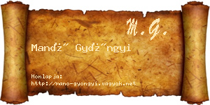 Manó Gyöngyi névjegykártya